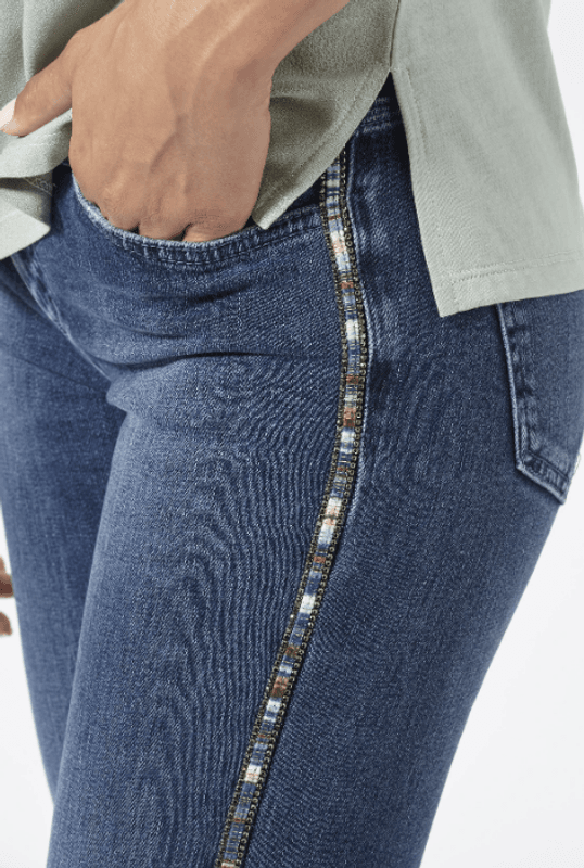 Rich&Royal Midi Jeans Lurex Stripe