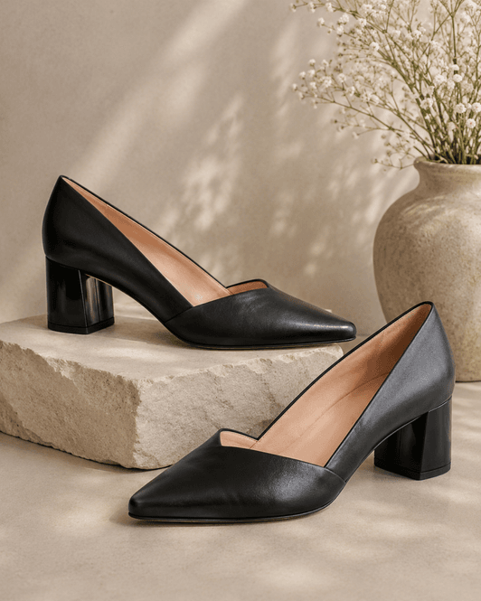 Hovedbilde Hogl sorte pumps i skinn