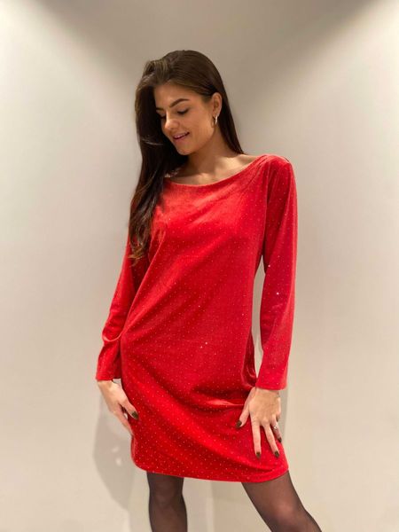 Rød Aime kjole med diamant print
