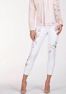 Bilde av Frank Lyman jeans hvit med rosa broderi