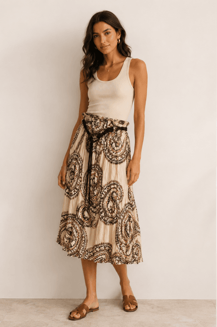 Hovedbilde Gardeur skjørt beige print