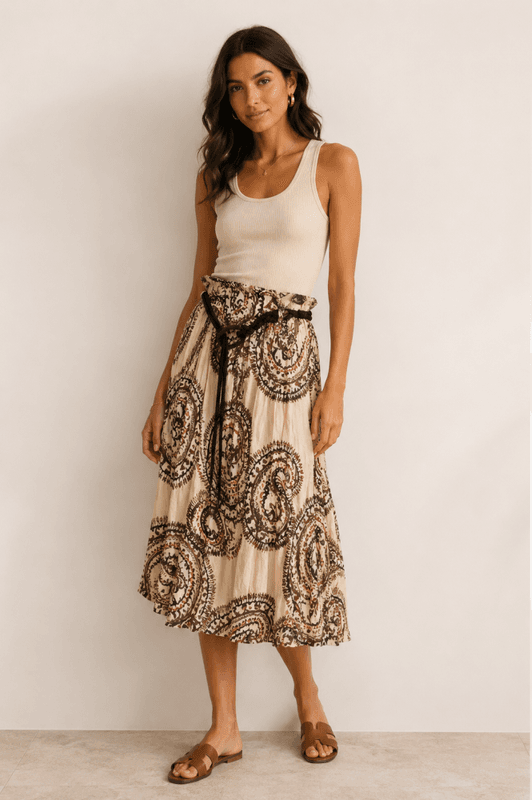 Gardeur skjørt beige print