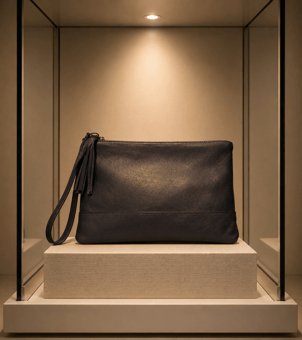 Hovedbilde Koksgrå skinn clutch
