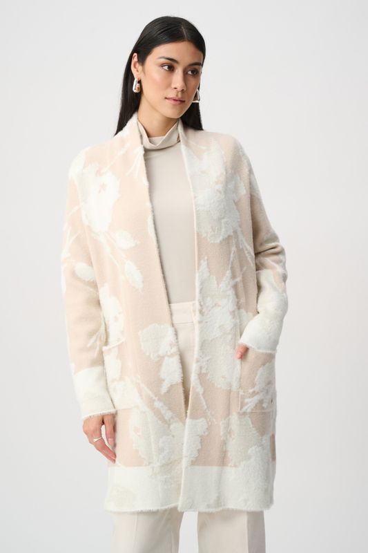 Jacquard long cardigan