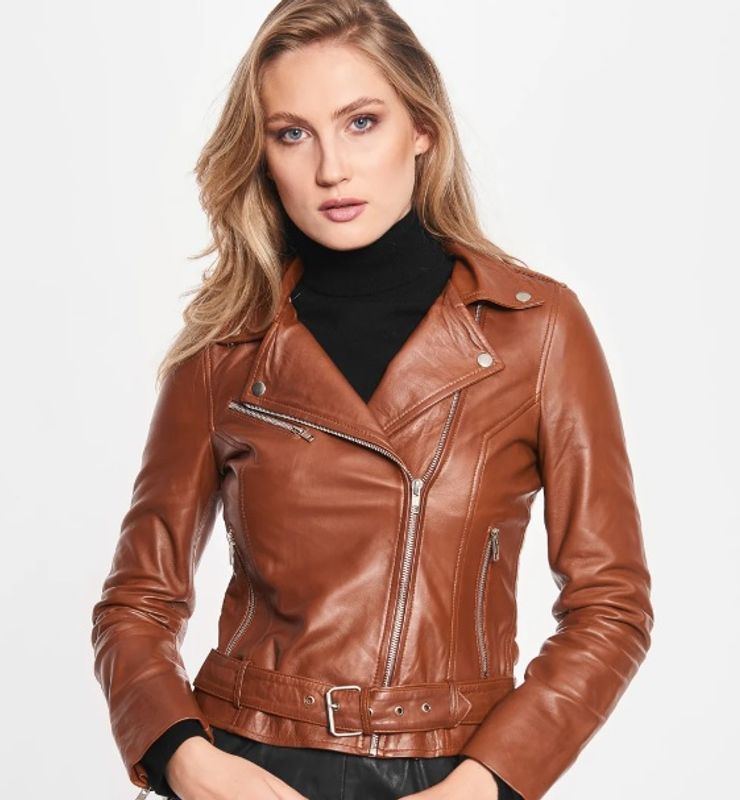 Notyz Skinnjakke Cognac Brun